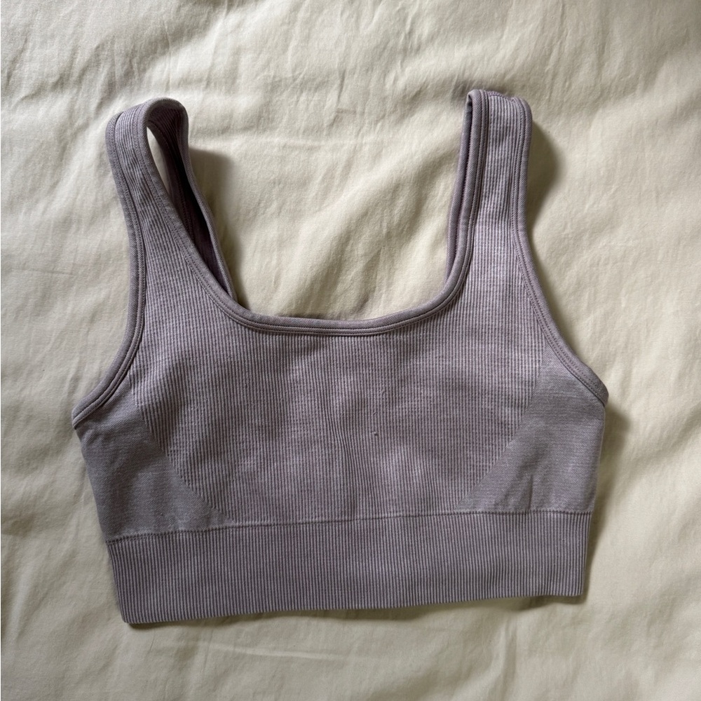 Yogalicious Ribbed Mauve Sports Bra